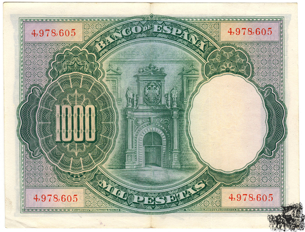 1000 Pesetas 1925 Spanien - vorzüglich