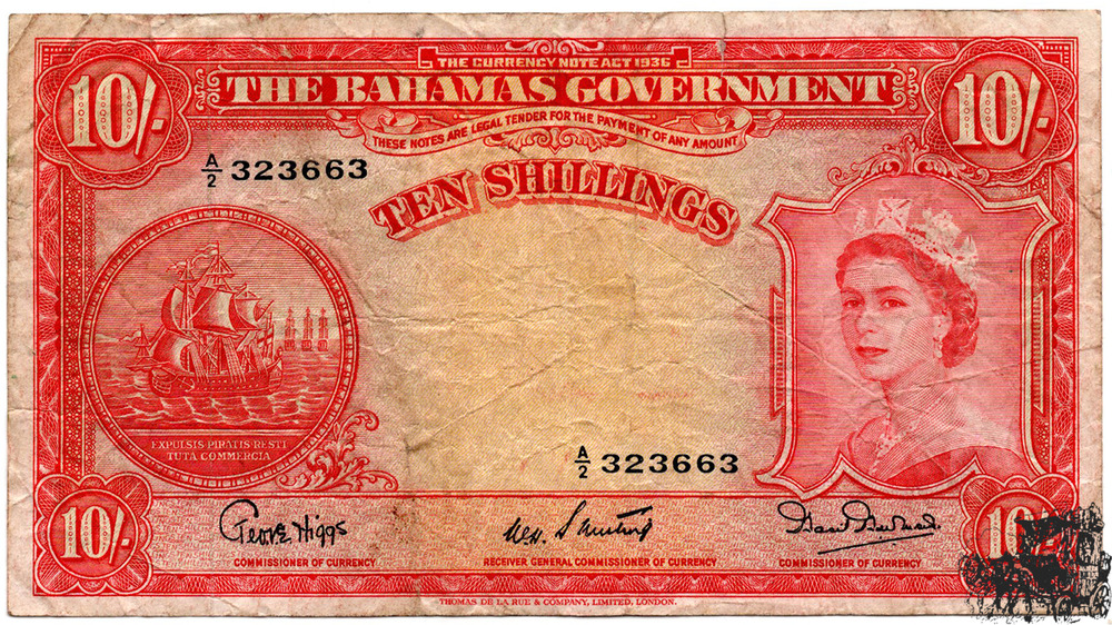 10 Shillings 1953 - Bahamas - schön