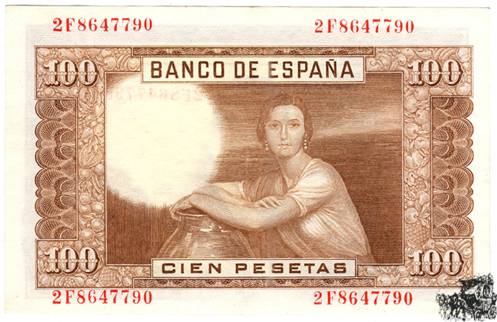 100 Pesetas 1953 Spanien - vorzüglich