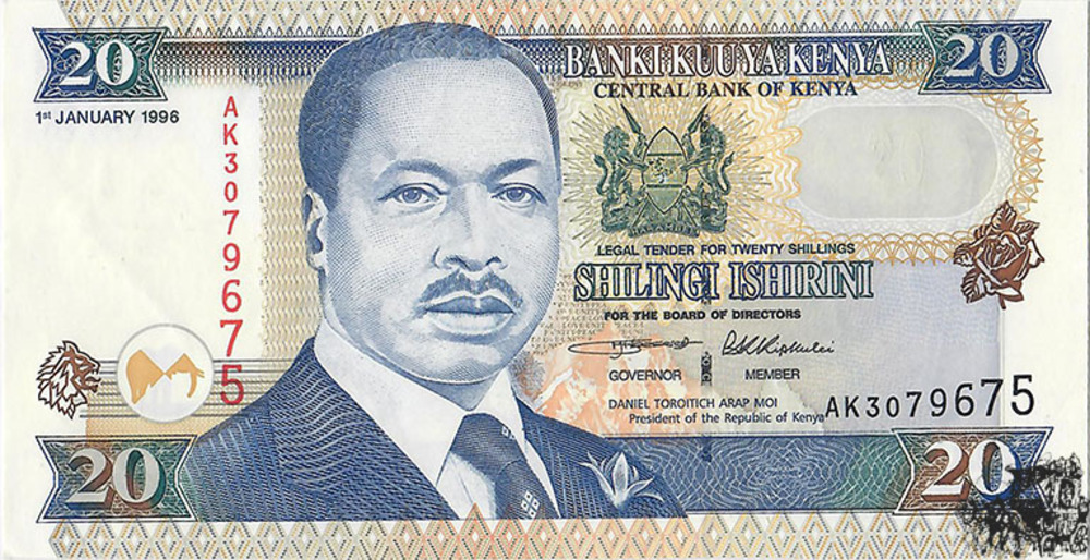 20 Shilingi 1996 - Tansania - schwarze Unterschrift - bankfrisch