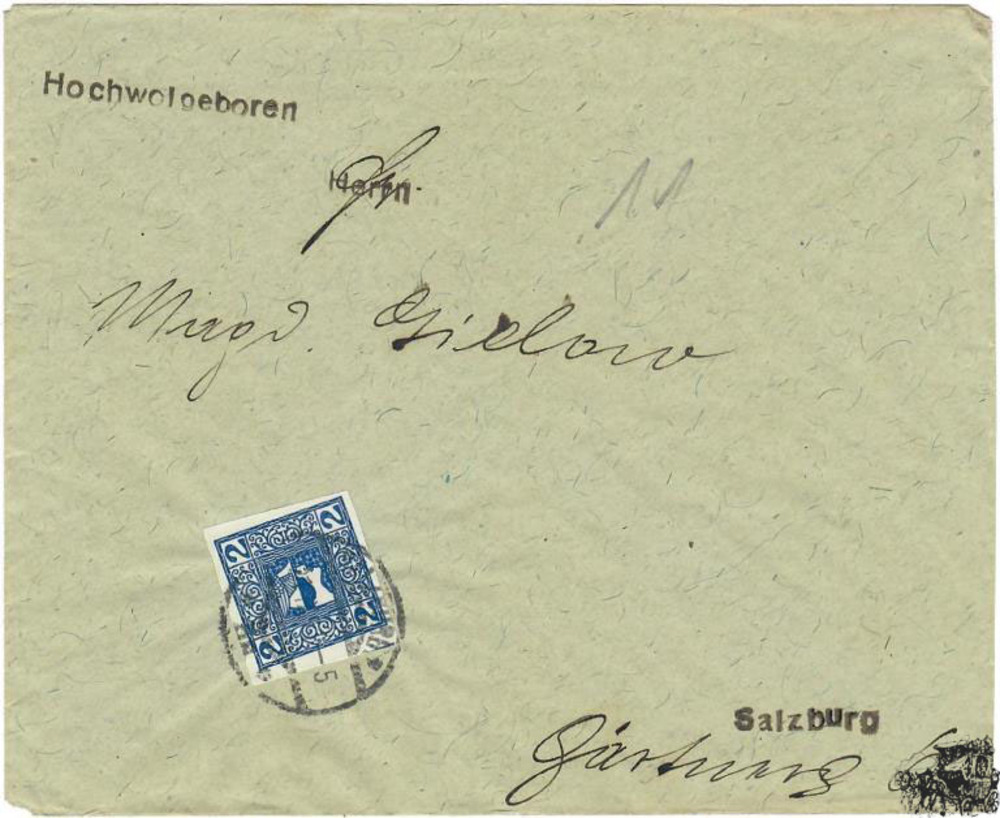 Österreich Brief 1911, 2 Heller Zeitungsmarke Merkurkopf Einzelfrankatur