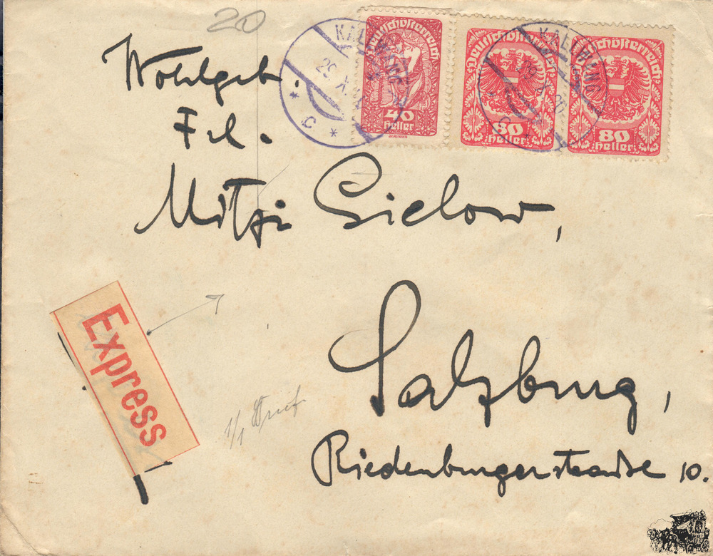 Deutsch-Österreich R-Brief 1920