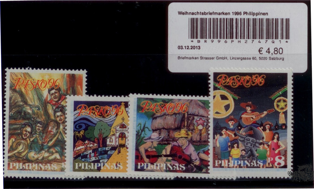 Weihnachtsbriefmarken 1996 Philippinen