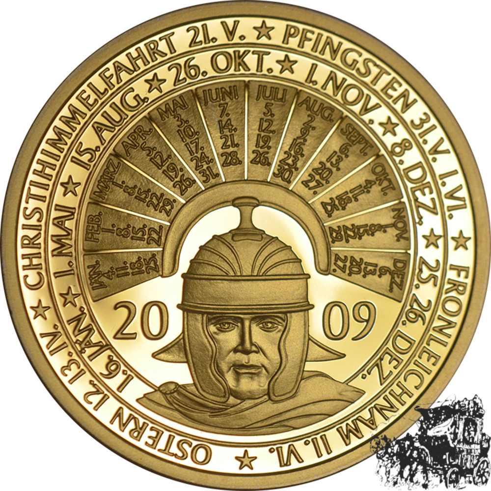 Kalendermedaille 2009 - Mars, vergoldet 