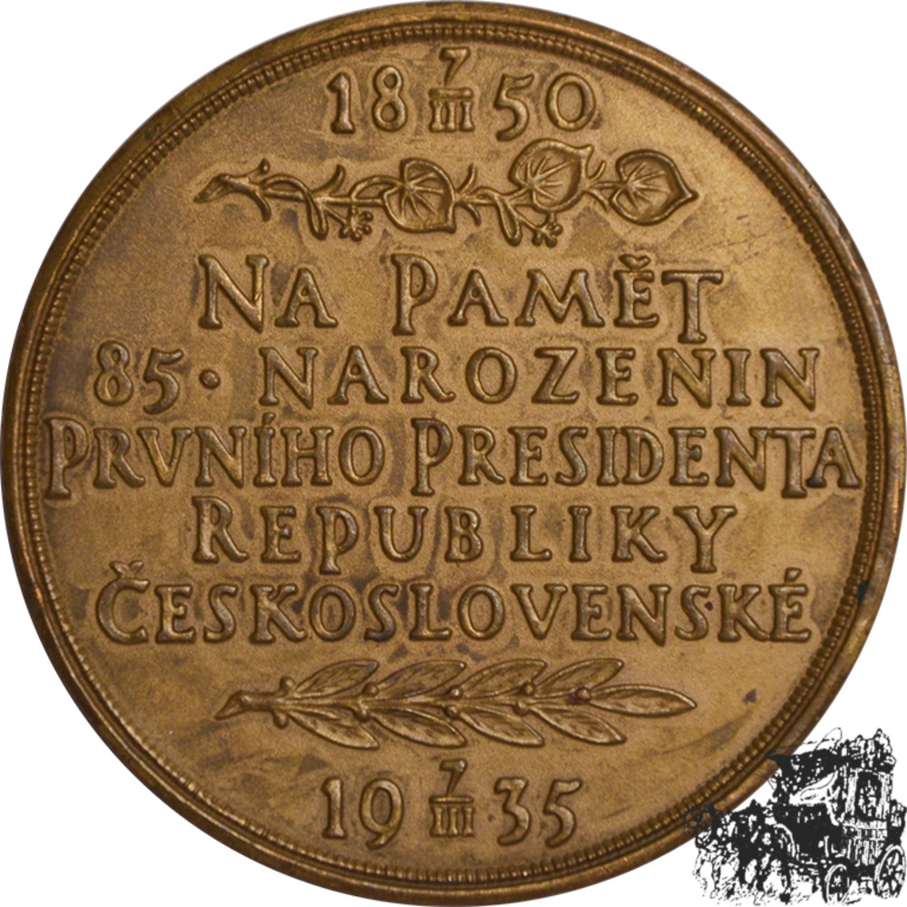 AG-Medaille 1935 - Masaryk, 85. Jahrestag 1850-1935 
