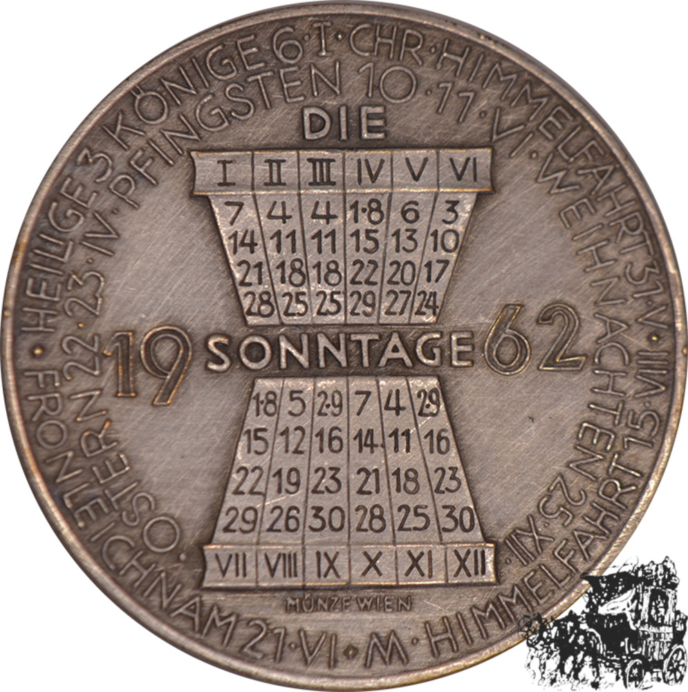 Kalendermedaille 1962 - Universität Innsbruck (Bronze)