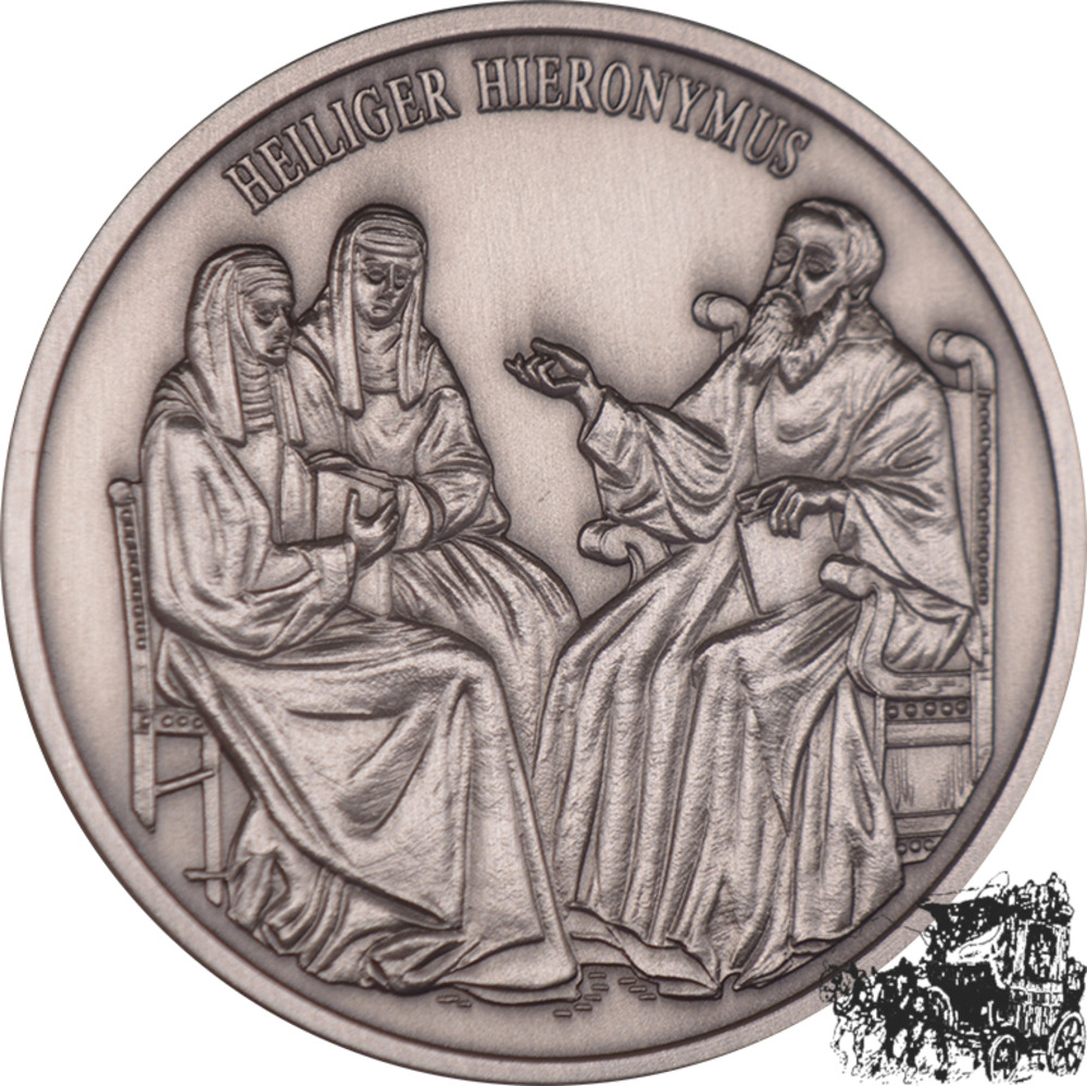 AR-Medaille - Heiliger Hieronymus, Serie: “Die Geschichte des Christentums“, handpatiniert,