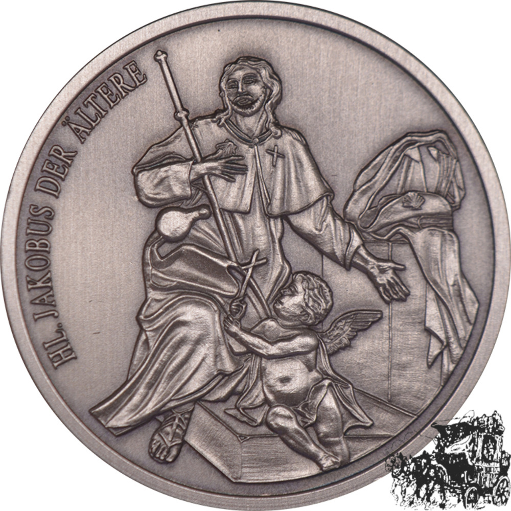 AR-Medaille - Hl. Jakob der Ältere, Serie: “Die Geschichte des Christentums“, handpatiniert,