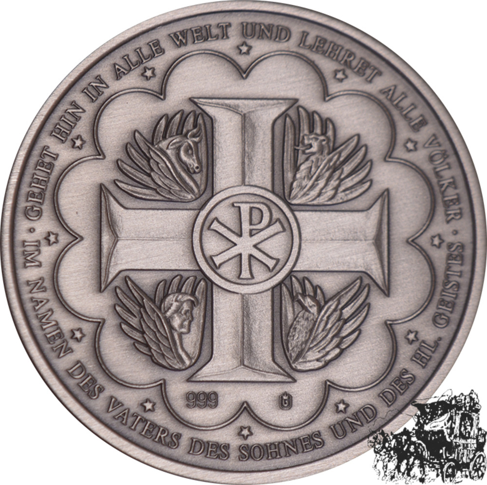 AR-Medaille - Opferung Isaaks, Serie: “Die Geschichte des Christentums“, handpatiniert,