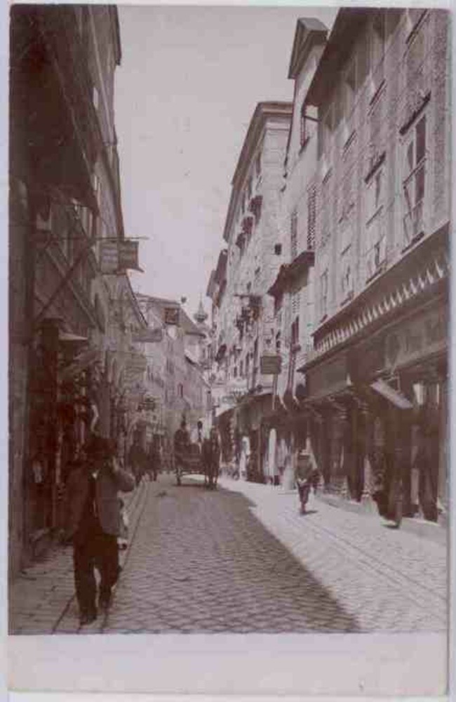 Steyr, O.Ö., Straßenansicht, Fotokarte 1916