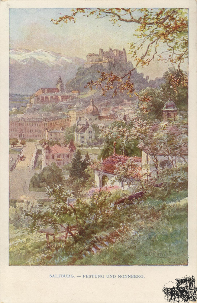 Postkarte: Salzburg - Festung und Nonnberg Postkarte: Salzburg - Festung und Nonnberg