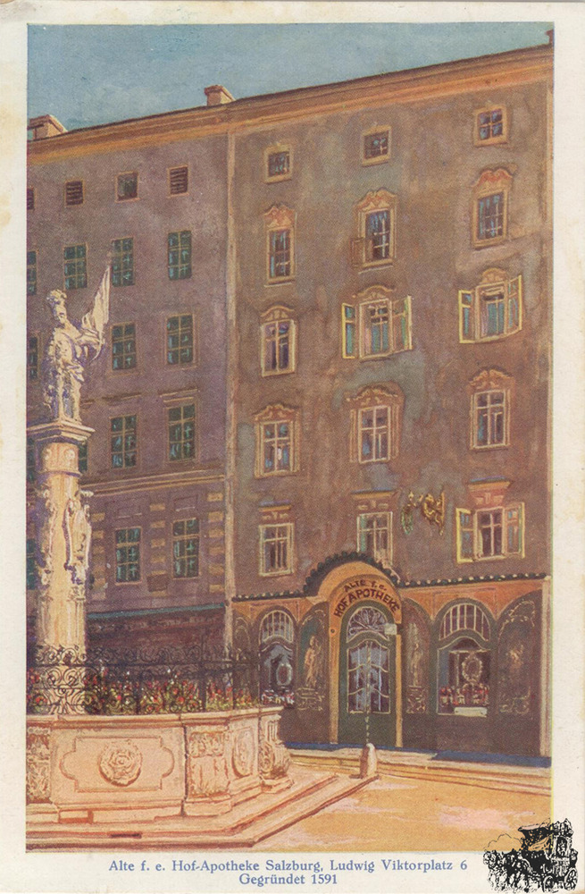Postkarte: Salzbug - Alte f. e. Hof-Apotheke Postkarte: Salzbug - Alte f. e. Hof-Apotheke