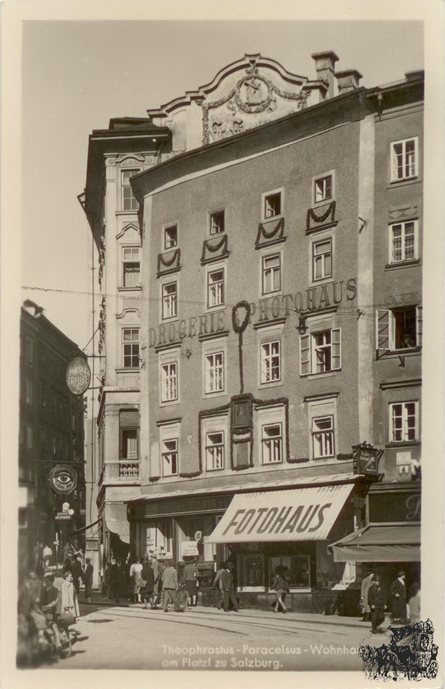 Postkarte: Salzburg - Theophrastus-Paracelsus-Wohnhaus Postkarte: Salzburg - Theophrastus-Paracelsus-Wohnhaus