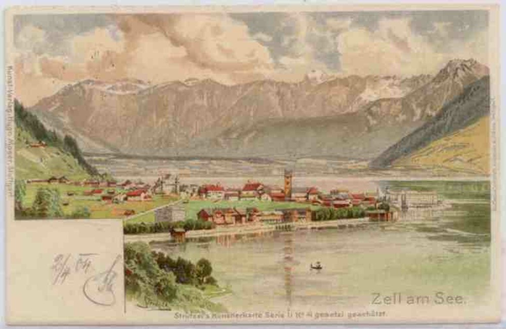 Zell am See, Künstler-Farblitho 1904 Zell am See, Künstler-Farblitho 1904
