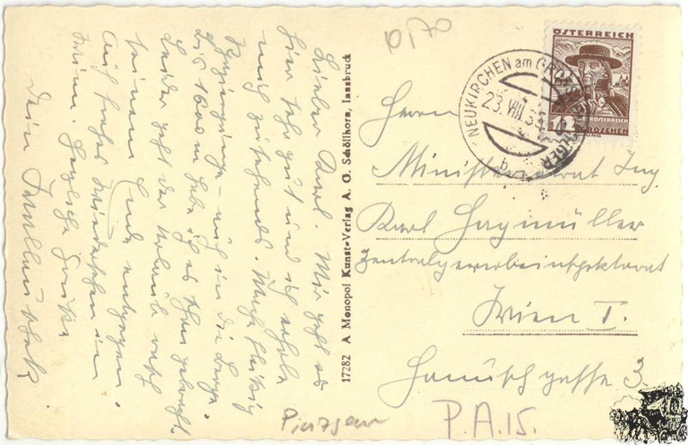 Postkarte: Neukirchen am Grossvenediger gegen Obersulzbachta Postkarte: Neukirchen am Grossvenediger gegen Obersulzbachta