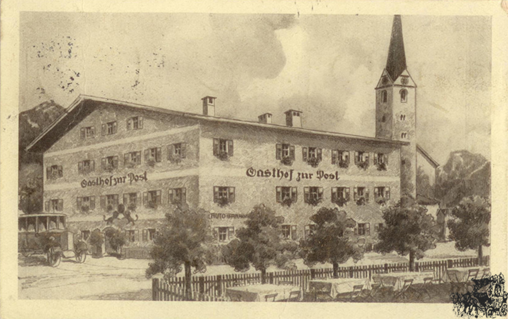 Postkarte: St. Martin bei Lofer - Gasthof zur Post Postkarte: St. Martin bei Lofer - Gasthof zur Post