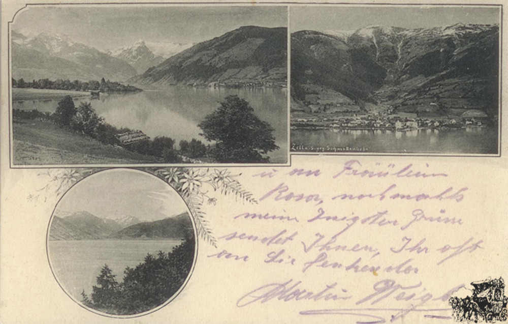 Postkarte: Zell a. S. geg. Schmittenhöhe Postkarte: Zell a. S. geg. Schmittenhöhe