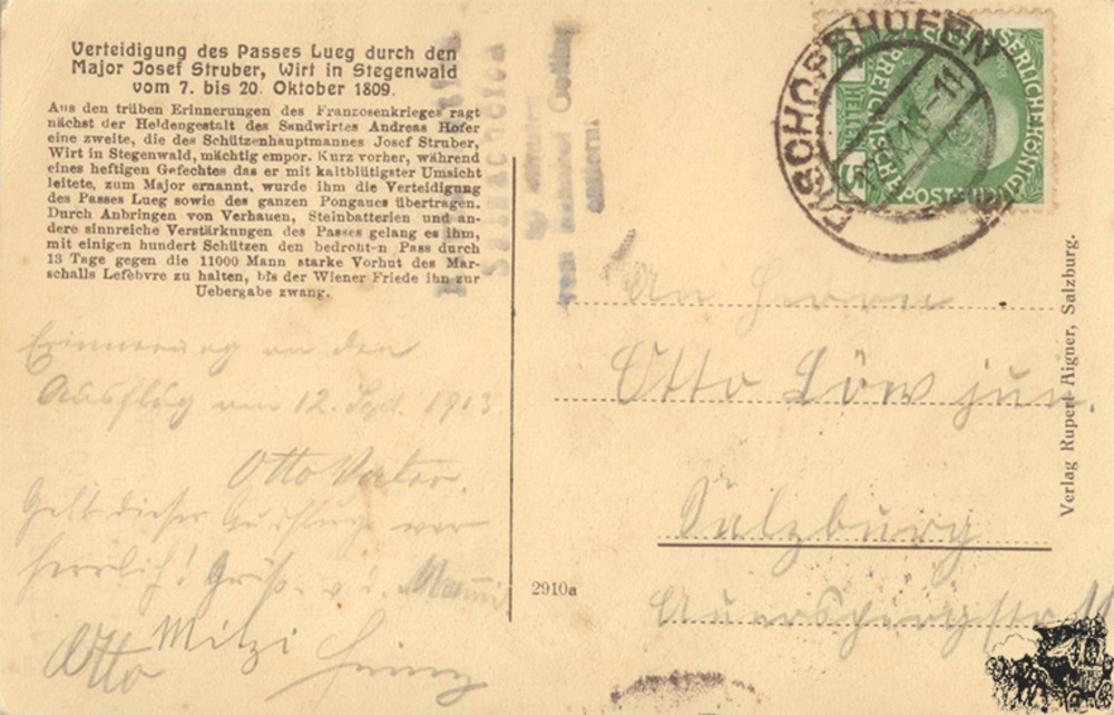 Postkarte: Verteidigung des Passes Lueg Postkarte: Verteidigung des Passes Lueg