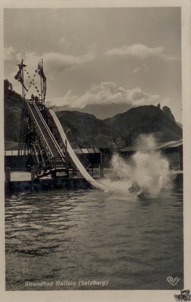 Ansichtskarte Hallein im Tennengau, Strandbad 1930 Ansichtskarte Hallein im Tennengau, Strandbad 1930