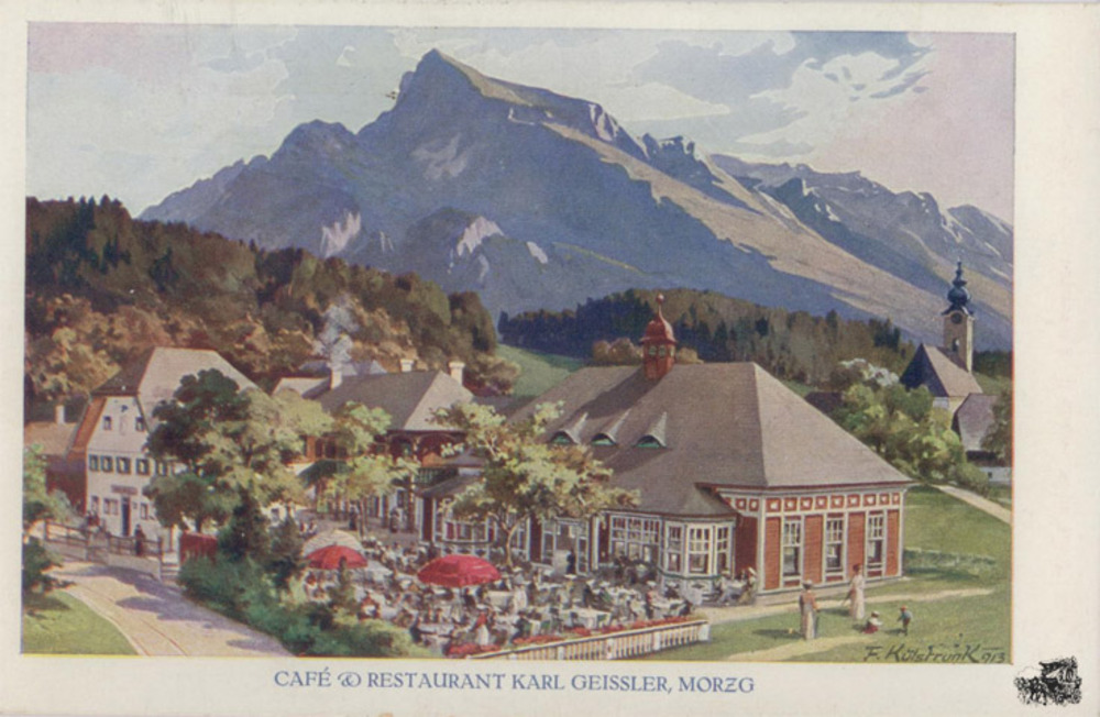 Ansichtskarte Salzburg-Morzg, Cafe Geissler 1915 Ansichtskarte Salzburg-Morzg, Cafe Geissler 1915