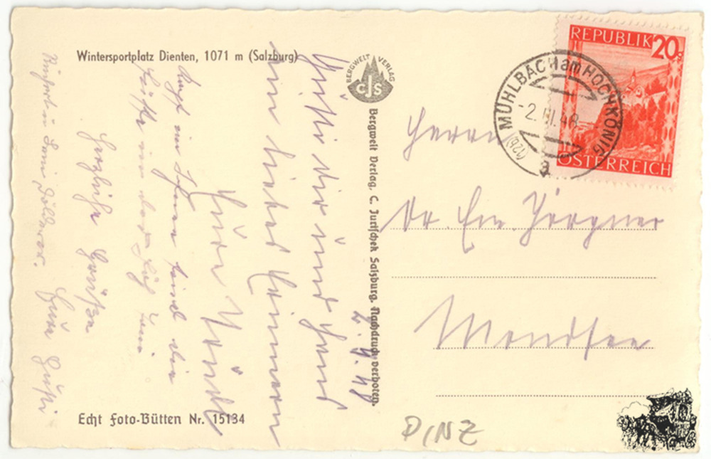 Postkarte: Dienten mit Hochkönig Postkarte: Dienten mit Hochkönig