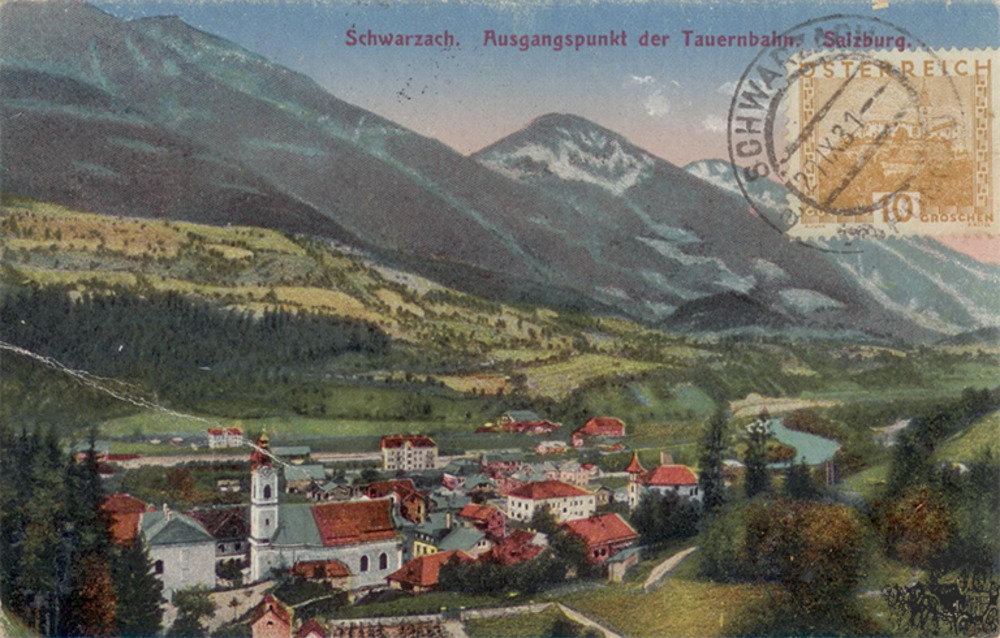 Postkarte: Schwarzach - Ausgangspunkt der Tauernbahn Postkarte: Schwarzach - Ausgangspunkt der Tauernbahn