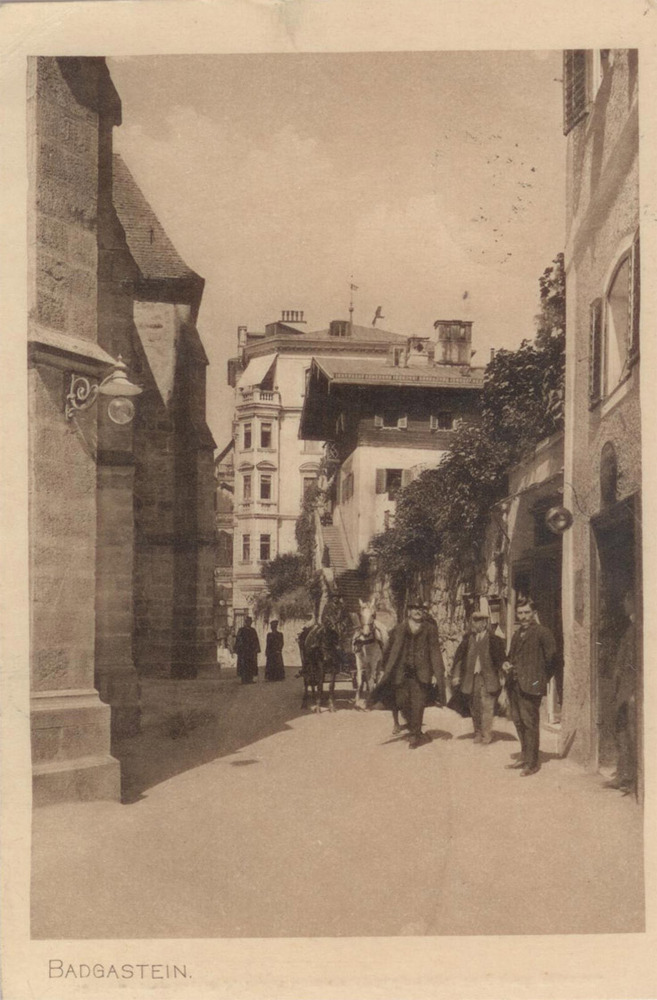 Ansichtskarte Badgastein, Strassernansicht 1911 Ansichtskarte Badgastein, Strassernansicht 1911