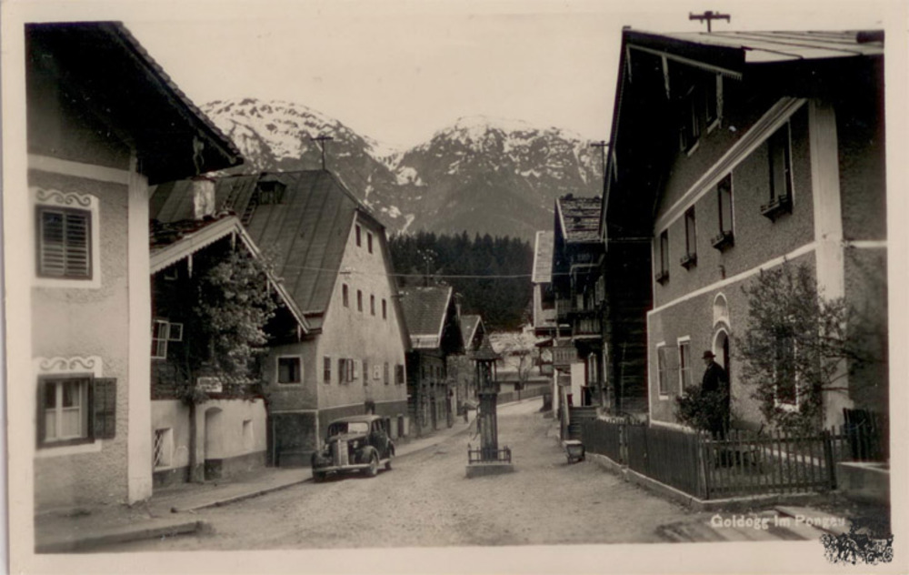 Ansichtskarte Goldegg im Pongau, Straßenansicht ca.1940 Ansichtskarte Goldegg im Pongau, Straßenansicht ca.1940