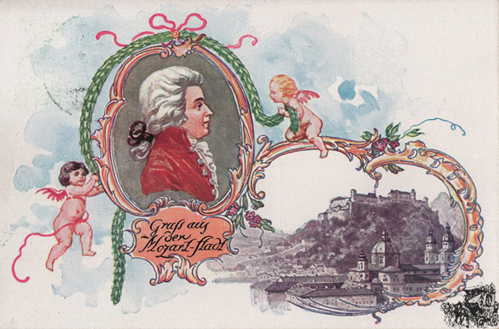 Postkarte: Gruss aus der Mozart-Stadt Postkarte: Gruss aus der Mozart-Stadt