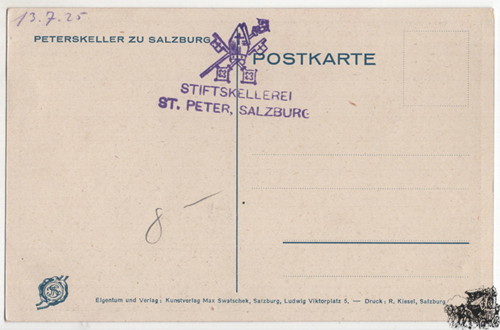 Ansichtskarte - Peterskeller zu Salzburg