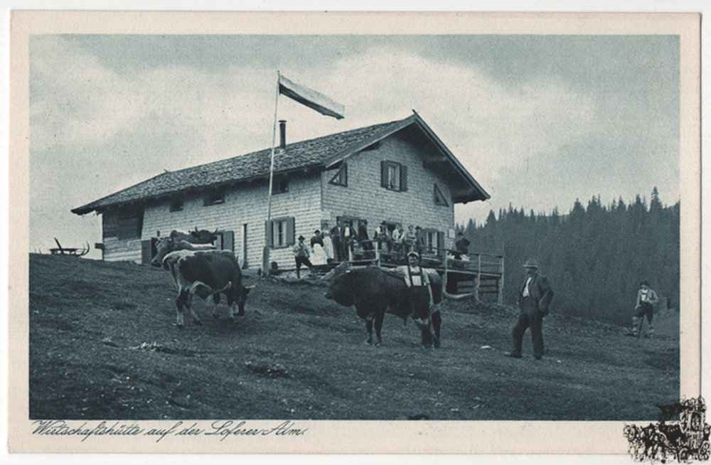 Ansichtskarte - Salzburg Wirtschaftshütte auf der Loferer-Alm Ansichtskarte - Salzburg Wirtschaftshütte auf der Loferer-Alm