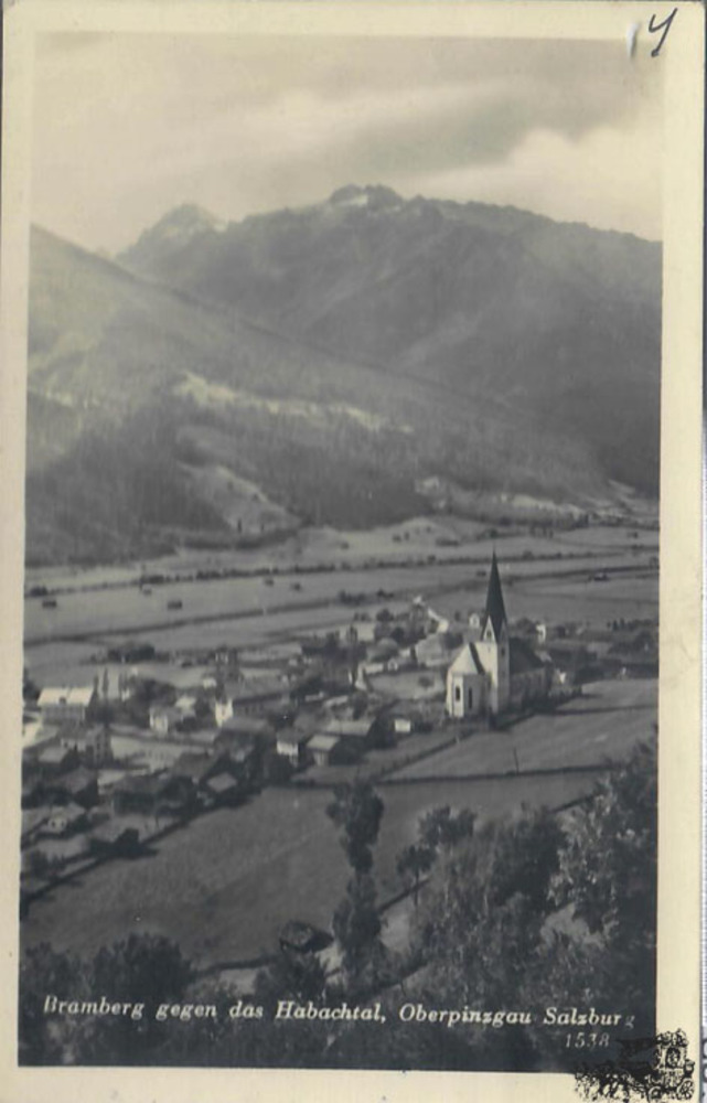 Ansichtskarte Bramberg gegen Habachtal im Pinzgau, gelaufen 1940