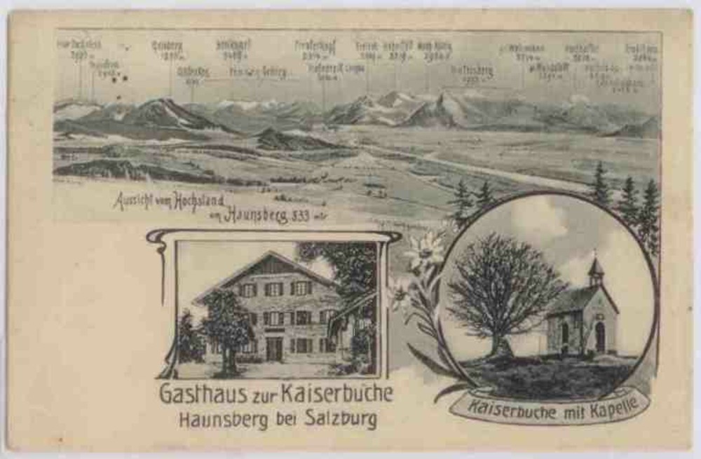 Haunsberg bei Salzburg, Gasthaus zur Kaiserbuche 1914 Haunsberg bei Salzburg, Gasthaus zur Kaiserbuche 1914