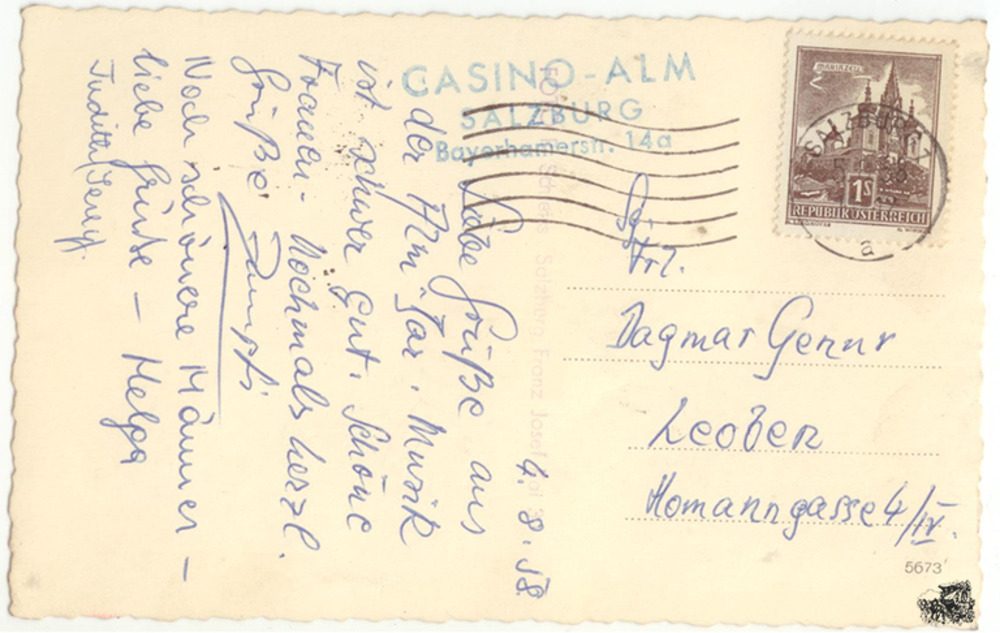 Postkarte: Salzburg Casino-Alm Postkarte: Salzburg Casino-Alm