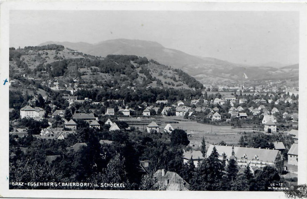 Ansichtskarte Graz-Eggenberg (Baierdorf), gelaufen 1953