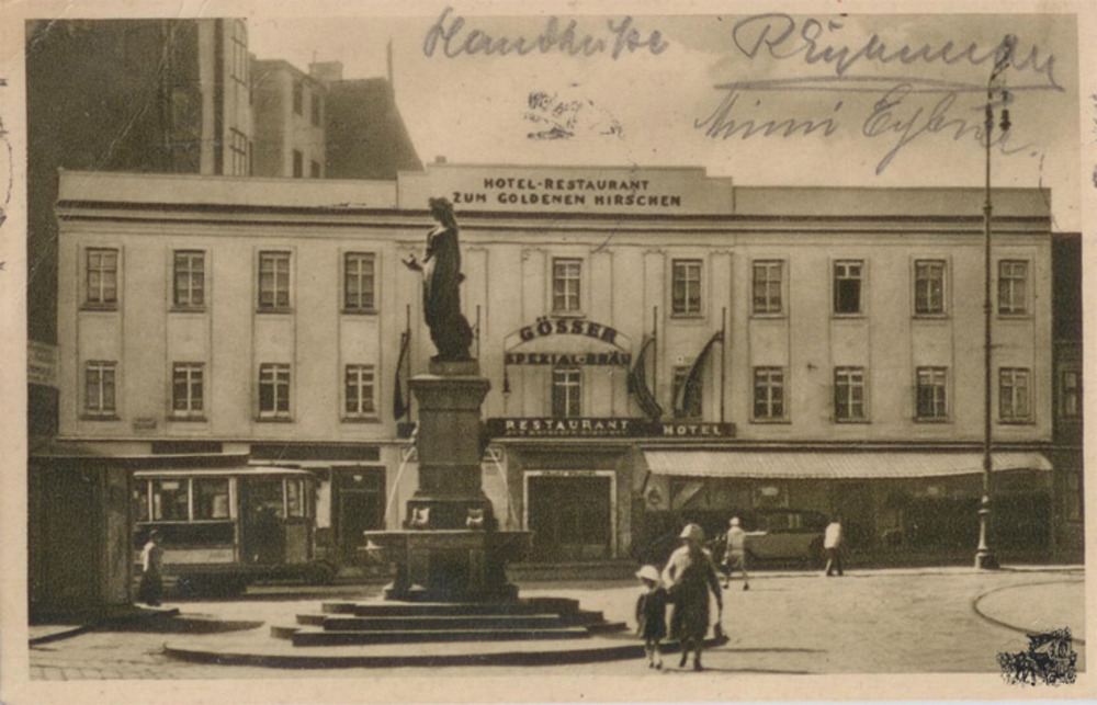 Ansichtskarte Wien Restaurant zum goldenen Hirschen Alserstraße 1933