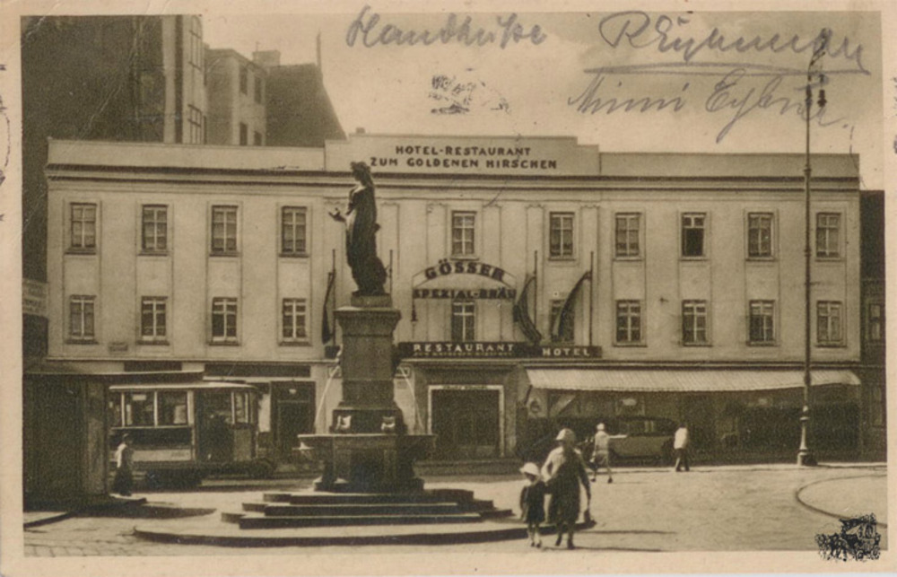 Ansichtskarte Wien Restaurant zum goldenen Hirschen Alserstraße 1933 Ansichtskarte Wien Restaurant zum goldenen Hirschen Alserstraße 1933