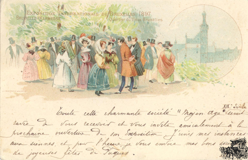 Postkarte: Belgien - Exposition Internationale de Bruxelles 1897 Postkarte: Belgien - Exposition Internationale de Bruxelles 1897