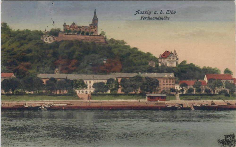 Ansichtskarte Aussig an der Elbe (Usti nad Labem), gelaufen 1931