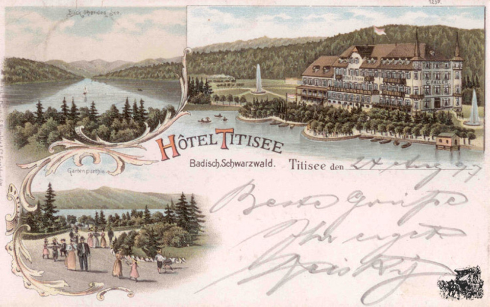 Ansichtskarte Farblitho Titisee/Schwarzwald, Hotel 1897 Ansichtskarte Farblitho Titisee/Schwarzwald, Hotel 1897