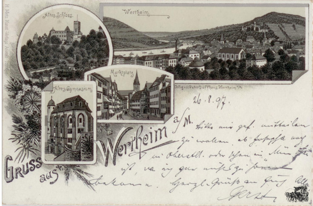 Ansichtskarte Litho Wertheim am Main 1897 Ansichtskarte Litho Wertheim am Main 1897