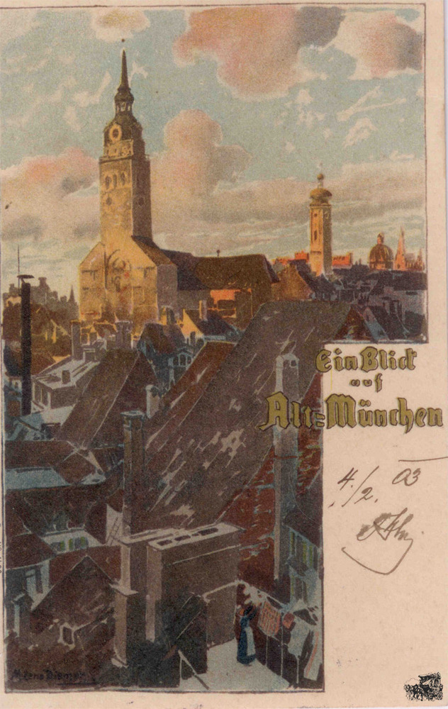 Ansichtskarte Farblitho Alt-München 1903