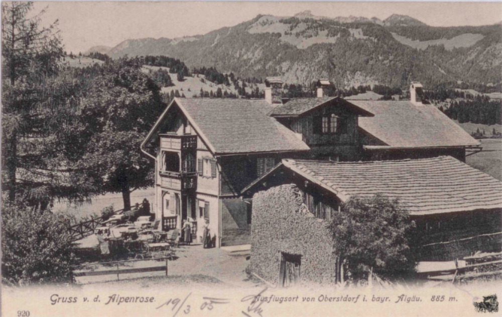Ansichtskarte Alpenrose bei Oberstdorf i. Allgäu 1905