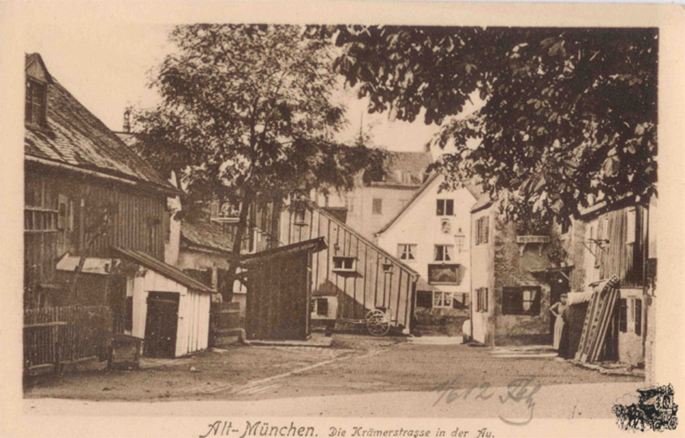 Ansichtskarte München, Krämerstrasse 1912 Ansichtskarte München, Krämerstrasse 1912