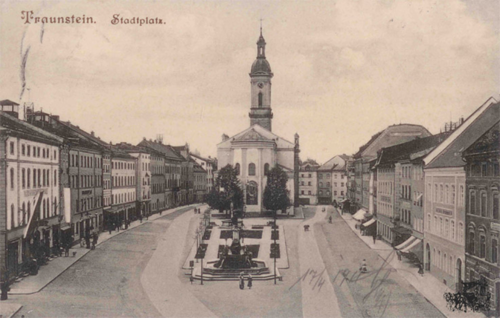 Ansichtskarte Traunstein Stadtplatz 1911 Ansichtskarte Traunstein Stadtplatz 1911