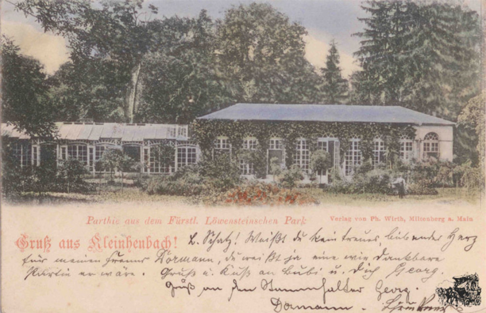 Ansichtskarte Kleinheubach, Löwensteinscher Park 1900 Ansichtskarte Kleinheubach, Löwensteinscher Park 1900