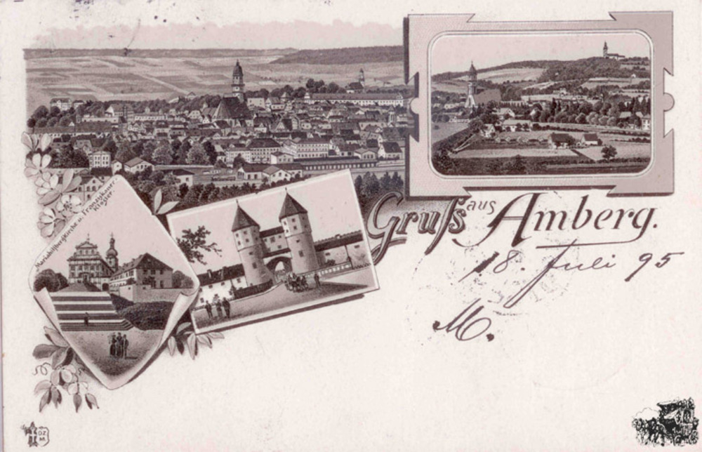 Ansichtskarte Litho Amberg/Pfalz 1895 Ansichtskarte Litho Amberg/Pfalz 1895