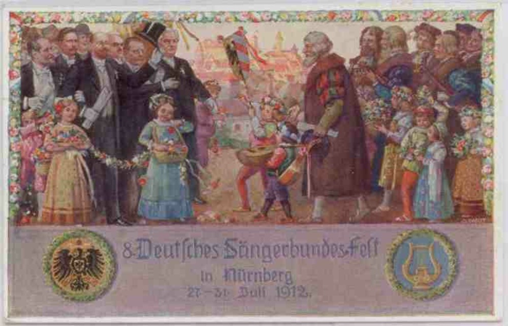 Sonderganzsache Nürnberg, 8.Deutsches Sängerbundesfest 1912, Ganzsache mit Sonderstempel