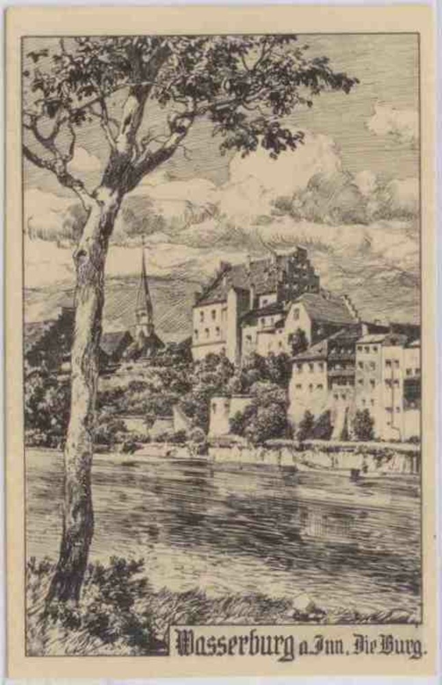 Ansichtskarte Wasserburg am Inn, Merian-Künstlerkarte 1913