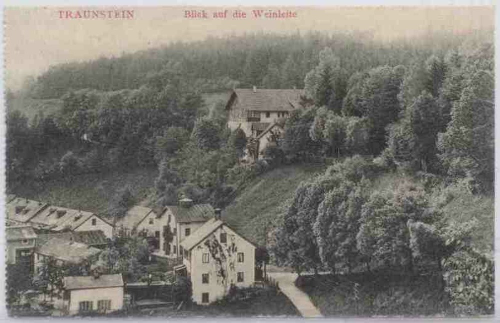 Ansichtskarte Traunstein, Weinleite, Strassenansicht 1913